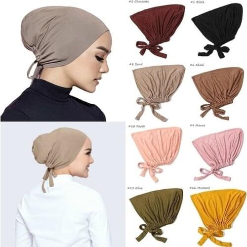 New Soft Turban Hat Inner Hijab Caps Underscarf Bonnet Hat Female Headwrap Turbante