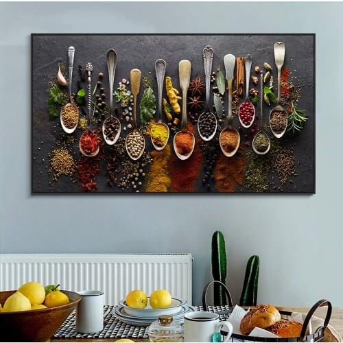 Herbs and Spices for Cooking Kitchen Theme Canvas Painting Poster Print Wall Art Decor Food Picture Cuadros Home Room Decoration