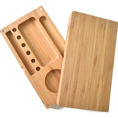 High Quality Bamboo Wooden Smoking Table Paper Rolling Trays Multifunction Solid Wood Cigarette Tray for Cigarette Container