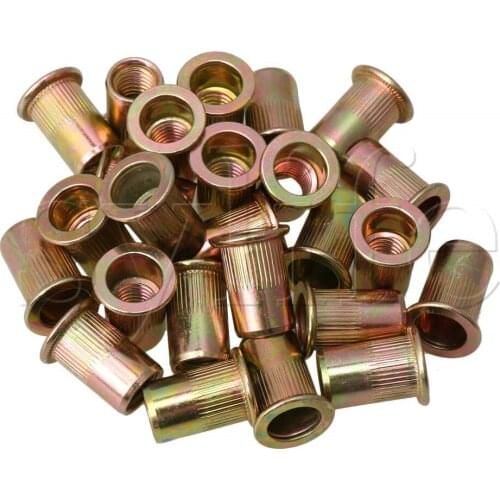 Flat Head Rivet Nut M8 for Instruments Furniture Decoration Pack of 50