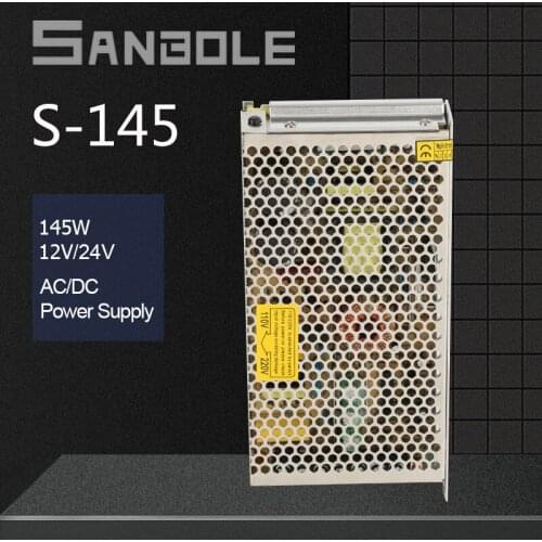 145W Single Output Lamp Bar Security Defence Monitor Regulated Switching Mode Power Supply 12V24V Metal Shell S-145-12