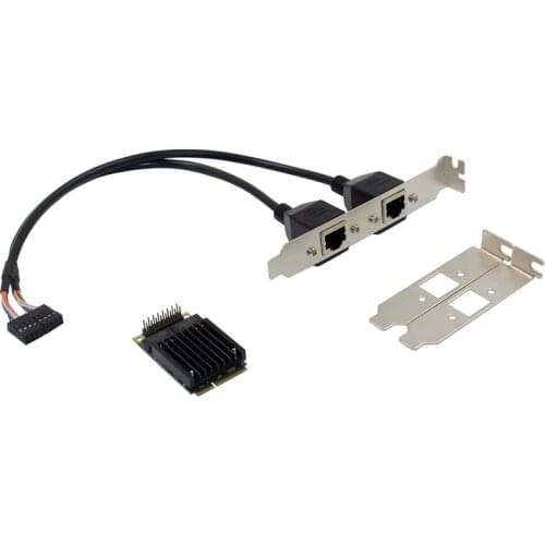 2 RJ45 Port Mini PCIe Dual Port Gigabit Ethernet CHIP INTEL82583 AMS1182E Mpcie 1000M Lan Ethernet Network Card Adapter Server