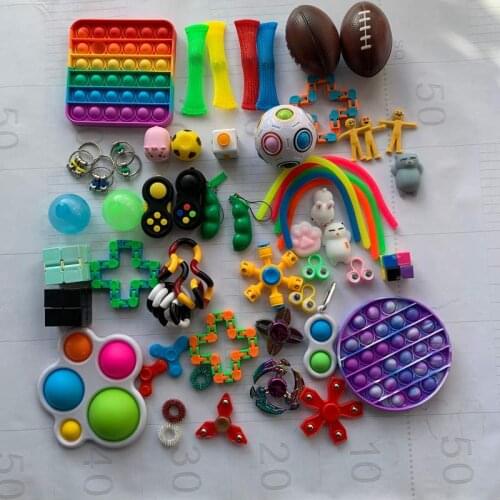 20/25PCS Package Fidget Sensory Toy Set Noodle Rope Anti-Stress Set Vent Decompression Toy AutismTong Relieve Anxiety Kids Adult