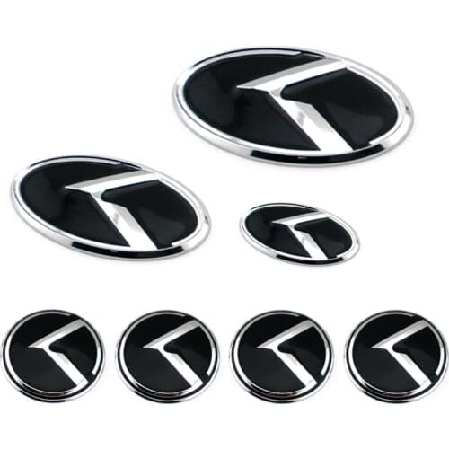 K Logo 3D sticker Car Front Rear Steering Badge Wheel Center Hub Cap Cover Emblem For KIA OPTIMA K2/K3/K4/K5 Venga