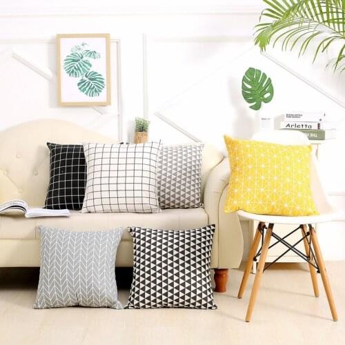 45*45 Nordic Linen Pillowcase Geometric Pattern Decorative Cushion Cover Throw Pillow Sofa Bedroom Office Sofa Pillowcover 40759