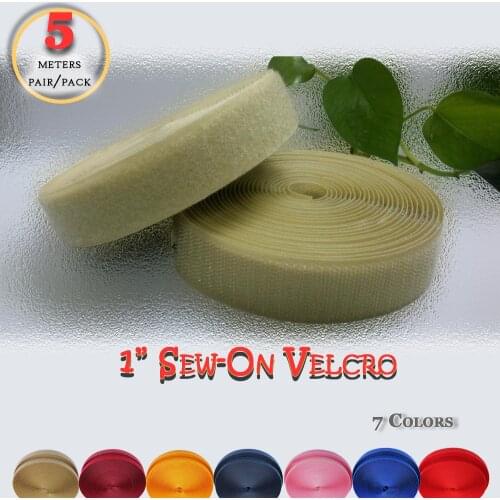 5meter pack 1 inch hook and loop fastener grip tape sew on velco 7 colors craft sewing & repairs