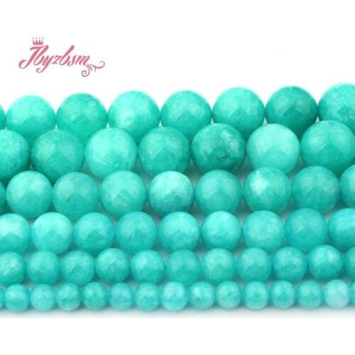 6,8,10,12mm Smooth Round Beads Ball Green Amazonite Jades Stone Beads For DIY Necklace Bracelets Jewelry Making 15"Free Shipping