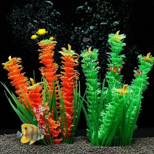 Fish Tank landscape Artificial Underwater Plastic Plant Colorful Decor Simulation Aquarium Aquatic Plant Water Grass