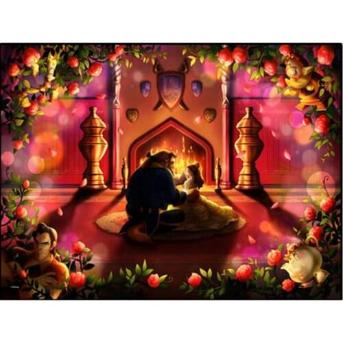 Beauty and the beast 5D DIY Diamond Painting Cartoon Diamond Embroidery Cross stitch Full Diamond mosaic home Decoration