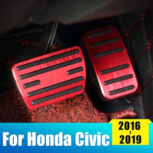 Aluminum Car Foot Pedals Fuel Accelerator Pedal Brake Pedal Cover For Honda Civic 10 10th 2016 2017 2018 2019 2020 Accessories