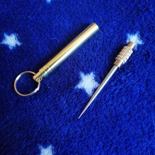 Keychain Titanium Edc Portable Multifunctional Toothpick Bottle Fruit Fork Camping Tool Toothpick Tube Key Ring Key Chain