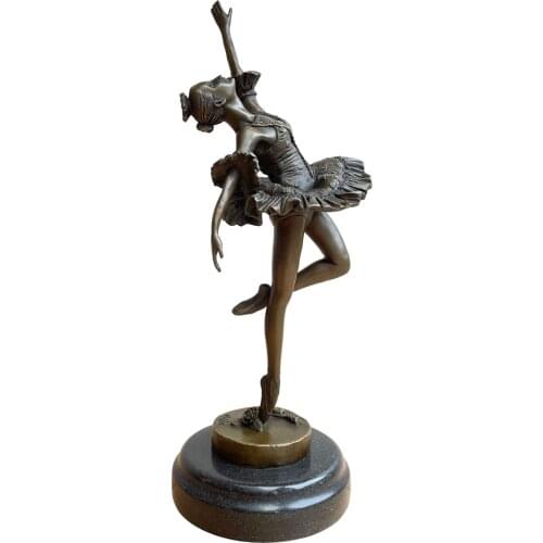 Bronze Ballerina Statue Modern Ballet Dance Girl Sculpture Art Home Decor Gift