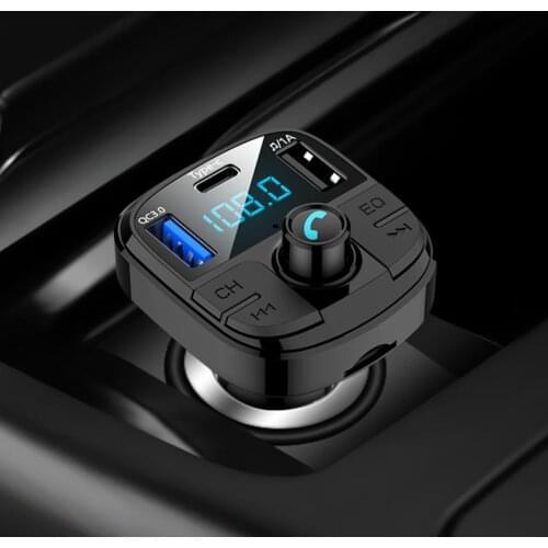 BT29 FM Transmitter Bluetooth 5.0 Type C Fast Charging QC3.0 Car Phone Charger Adapter MP3 Music Player for iphone