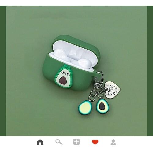 Charging case For Lenovo LP1 Case Cute Avocado Cartoon Silicon Protect Cover for LenovoLP1s TWS Wireless Earphone Case coque