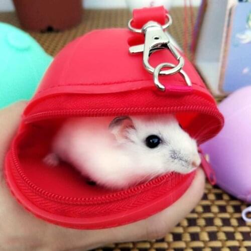 Mini Small Pet Carry Pouch Hamster Outgoing Carrier Handheld Strap Multipurpose Travel Warm Zipper Type Bag