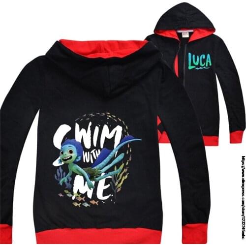 Girls Kids Zipper Hoodie Casual Sweatshirt Tops New movie Luca Coat For Baby Children Long Sleeve Clothing