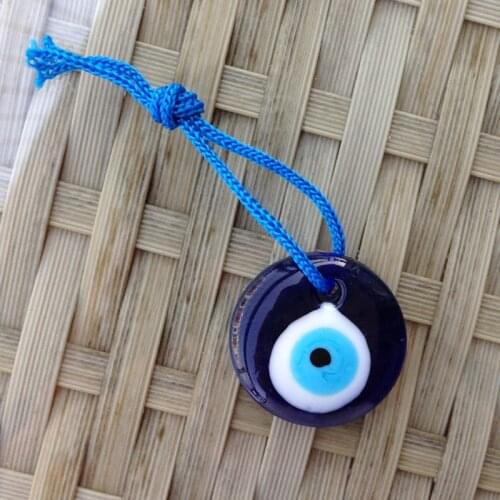 Lampwork Glass Turkish Evil Eye Charm Pendant Car Home Amulet Turkey Ornament SP99