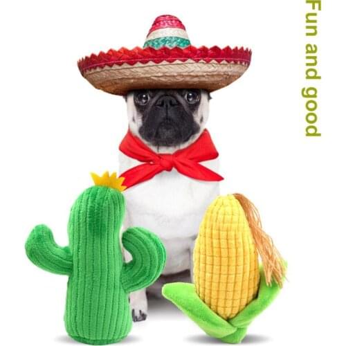 Mexican-style Plush Toys Corn Cactus with BB Sound and Bite Resistant Sound Toy Creative Pet Products Dog Supplies Dog Toys New