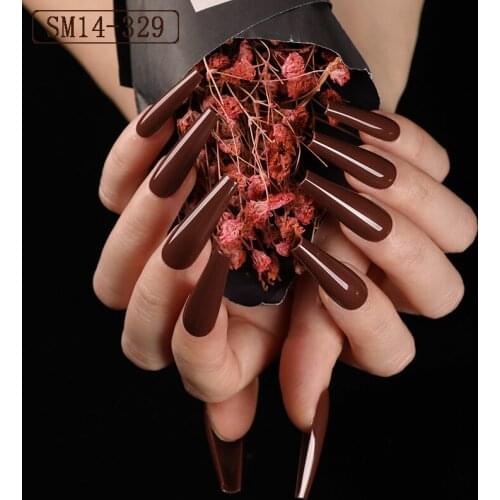 5 Sets Acrylic Nail Kit Super Long Ballerina Nail Tips Ballet Coffin Fake Nails Art Salon Decoration Nail Display Fingernail Tip