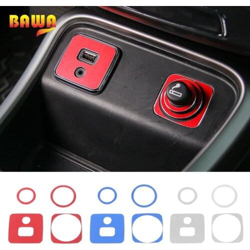 BAWA USB Cigarette lighter Decoration Cover Stickers for Jeep Compass 2017 2018 Interior Stickers Accessories