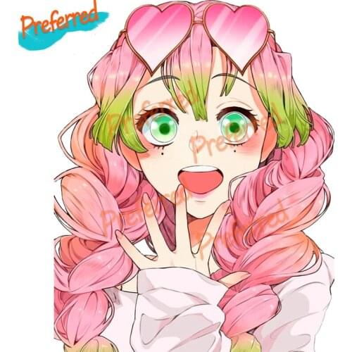 Demon Slayer Car Stickers Sexy Girl Cartoon Anime Decals Car Window Motorcycle Decoration Vinyl Die Cutting Waterproof PVC