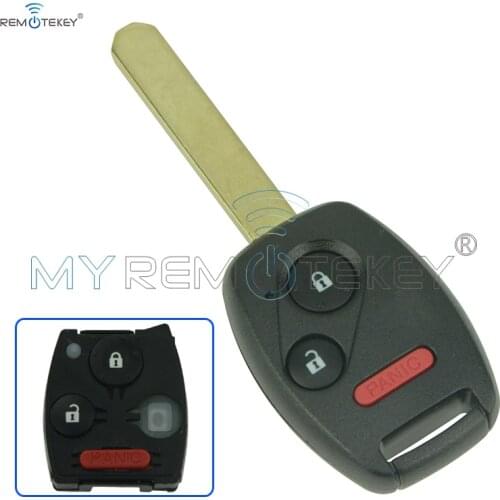 Remote Head Key MLBHLIK-1T 2 Button with Panic 313.8Mhz for Honda CRV Fit Insight Uncut Blade Replacement Remtekey