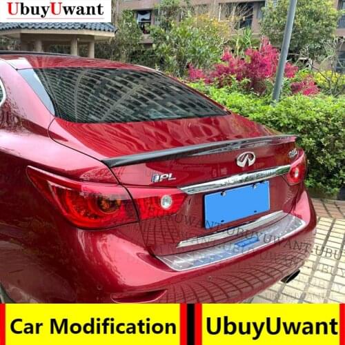For Infiniti Q50 Real Carbon Fiber Car Trunk Spoiler Wing Lid 2014-2021 Highkick Rear Wing Spoiler Rear Trunk