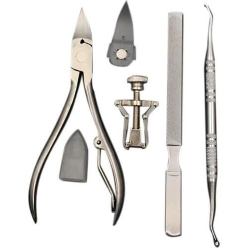 Cuticle Remover Kit Nail Clipper Trimmer for Cuticle Ingrown Nails Pedicure & Manicure Corrector Fixer Foot Care Tool Silver