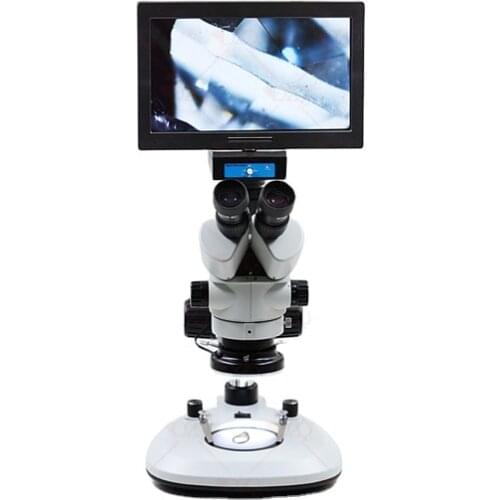 ZQ-8 7x-45x lcd screen professional hd zoom trinocular stereo microscope gem+trinocular microscope
