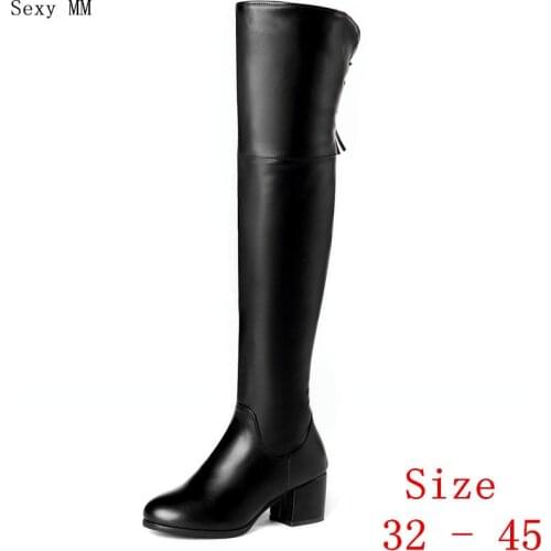 Spring Autumn Winter Women Over the Knee Boots High Heel Woman Thigh High Long Boots Small Plus Size 32 33 - 40 41 42 43 44 45