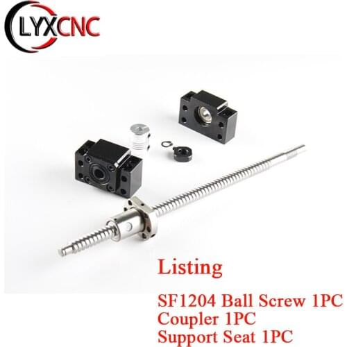 SFU1204 Rolled Ball Screw C7 SFU1204 Set With End Machined +RM1204 Ball Nut+BK/BF10 End Support +D20L25 Coupler RM1204