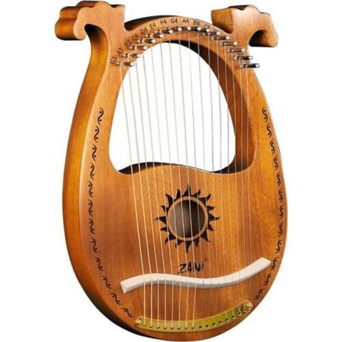 ZANi Lyre Harp,16 String Wood Lyre Harp,16 String Lyre Unique Patterns Carved Phonetic Symbols,for Music Lovers Beginners,Etc