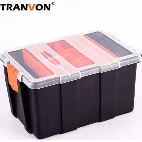 Parts Box Screw Storage Box Plastic Compartment with cover Hardware Tool Box Multi-function Combination Classification Screw Box