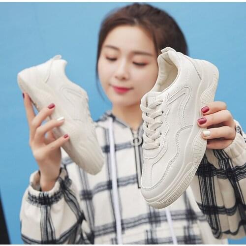 Women Shoes Trampki Damskie White Sneakers Espadrille Femme Female Ins Web Celebrity Shoes Intelligence Fume Small White Shoes