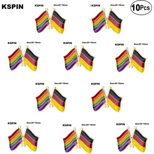 Rainbow Germany Friendship Flag Badge Flag Brooch National Flag Lapel Pin International Travel Pins
