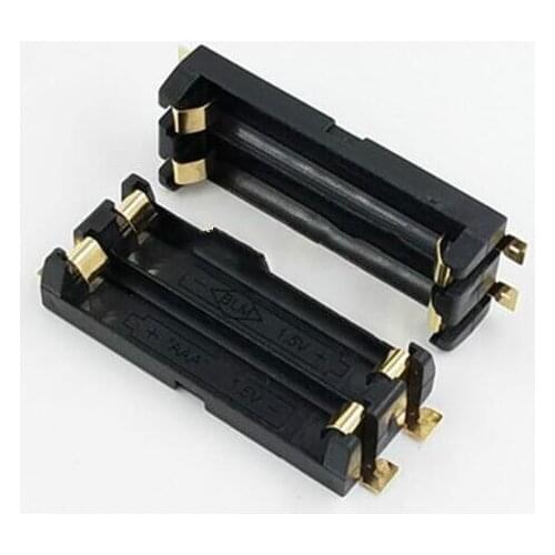 1Pcs/lot 2 AAA Battery Holder SMD SMT High Quality Battery Box With Bronze Pins TBH-3A-2A-SMT