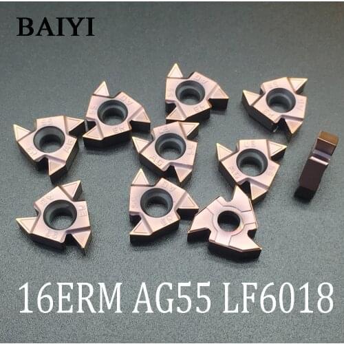10pcs 16ERM AG55 LF6018 Carbide Thread Inserts thread Blade turning tools lathe for Thread Tool For processing stainless steel