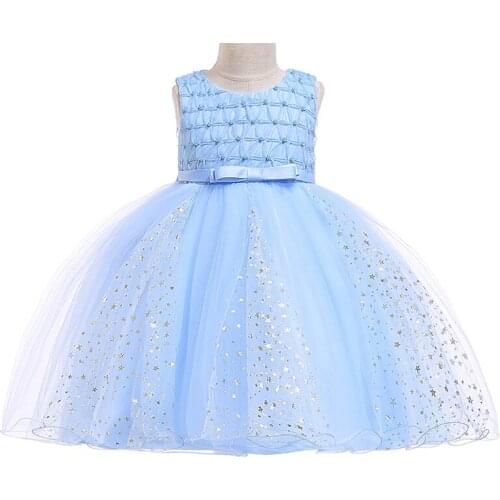 2019 Summer Girls Wedding Party Dresses Teenager Ball Gown Kids Baby Girl Birthday Princess Dress Childrens Clothing Costumes