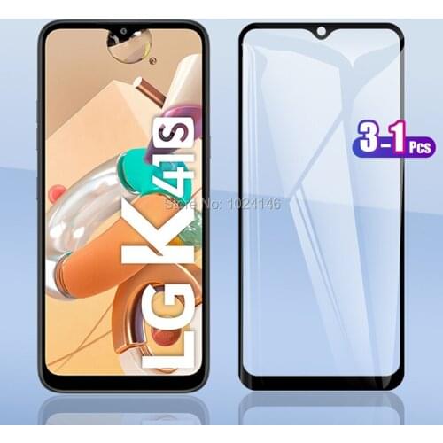 3 Pcs For LG K41S 6.55" Full Cover Tempered Glass Screen Protector Explosion-proof Protection Film