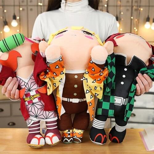 40CM Anime Demon Slayer Plush Toys Doll Kimetsu No Yaiba Agatsuma Zenitsu Nezuko Hashibira Figure Cartoon Toys Kids Gift