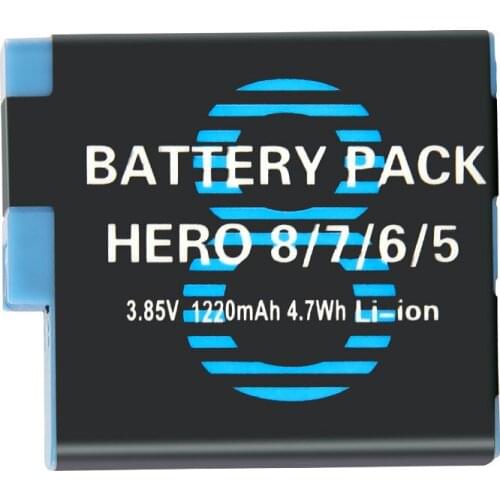 3.85V 1250 mAh Li-ion AHDBT-801 rechargable battery Pack Akku AHDBT-801 Hero 8 Black for Gopro Accessories