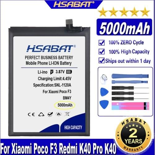 HSABAT BM4Y 5000mAh Battery for Xiaomi Poco F3 Redmi K40 Pro K40 Pro Batteries