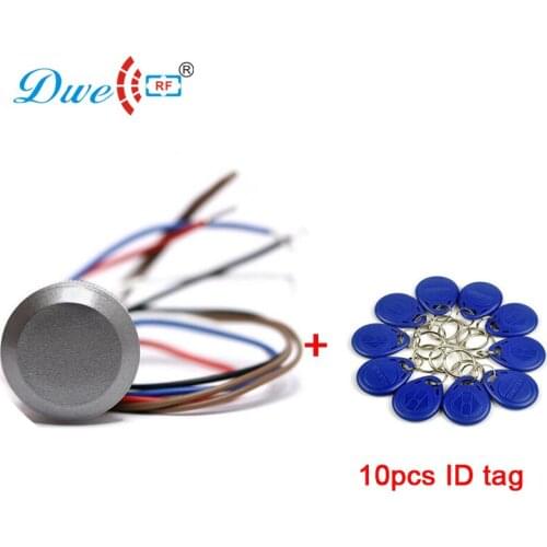 Free shipping LF 125khz mini reader in output weigand 26 with 10 pieces key fobs