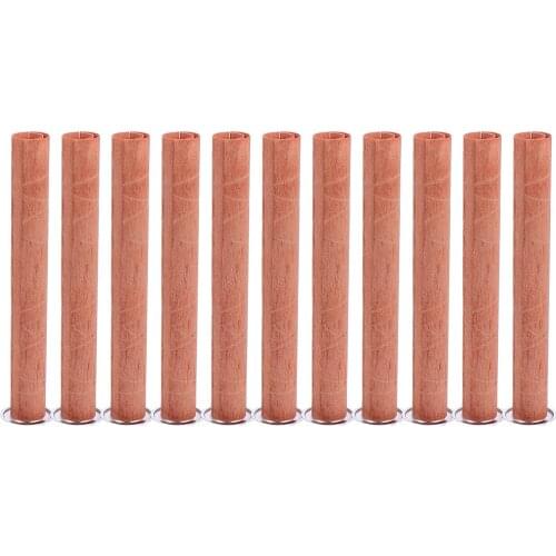 8pcs Wooden Candle Wicks Round Tube Smokeless Candle Cores Replacement with Iron Stand for DIY Candle Making Craft