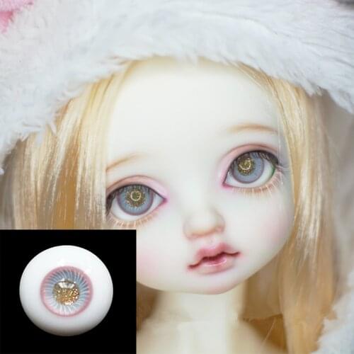 BJD eyeballs are suitable for 1/3 1/4 1/6 size pink and blue glass eyeballs with flash pupil doll accessories