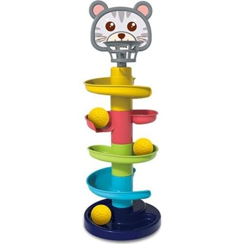 Infant Stacking Toys Early Learning Toys Puzzle Early Education Track Ball Jigsaw Stacking Geometry Shape Building Ball Tower