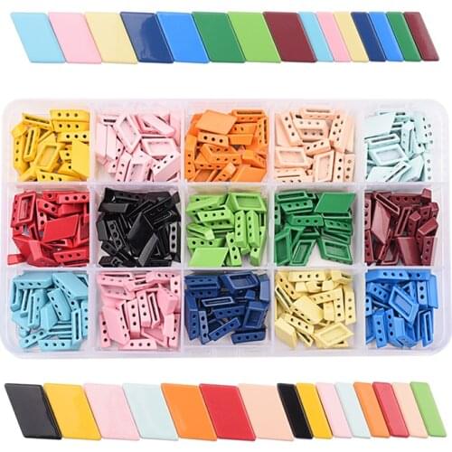 Rainbow Hematite Enamel Tile Beads Honey Comb Metal Beads Bracelet Accessories for Diy Jewelry Making Kit Square Tile Beads Set
