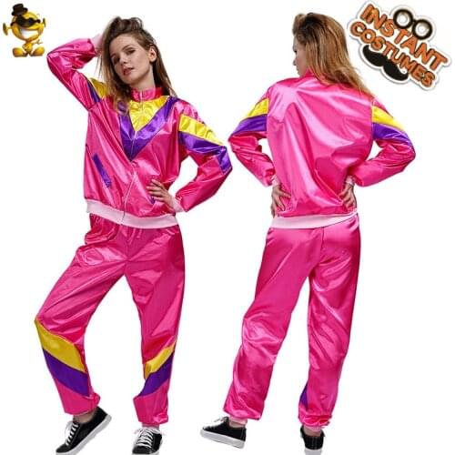 80s 90s Retro Disco Costumes for Halloween Women Fashion Hippie Tracksuit Costume Party Adult Dress Up Hip Hop Outfits