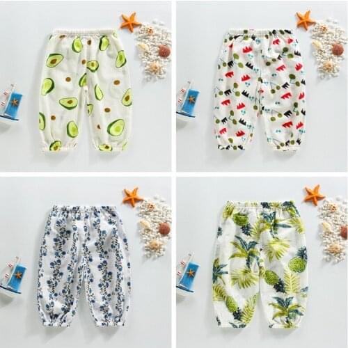 Boys' Summer Thin Harlem Pants Girls' Cotton Loose Pants Kids' Fashion Air Conditioning Pants