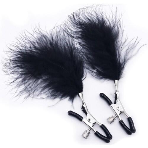 Metal Nipple Clamp Feather Breast Clip Nipple Clip Erotic Breast Clip Adult Game BDSM Sex Toys for Couples Flirting Toys